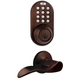 Oil Rubbed Bronze Keyless Entry Deadbolt and Door Handleset Lock with RF Remote Control and Electronic Digital Keypad - Super Arbor