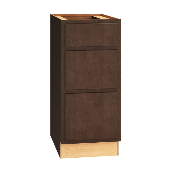 Diamond Express Jamestown 15-in W x 34.5-in H x 24-in D Thatch Partial Overlay 3-Drawer Base Fully Assembled Plywood Cabinet (Recessed Panel Shaker Style)
