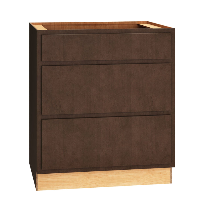Diamond Express Jamestown 30-in W x 34.5-in H x 24-in D Thatch Partial Overlay 3-Drawer Base Fully Assembled Plywood Cabinet (Recessed Panel Shaker Style)