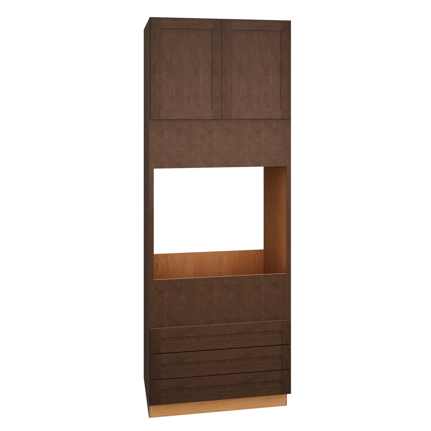 Diamond Express Jamestown 33-in W x 90-in H x 24-in D Thatch Partial Overlay 3-Drawers Single Oven Base Fully Assembled Plywood Cabinet (Recessed Panel Shaker Style)