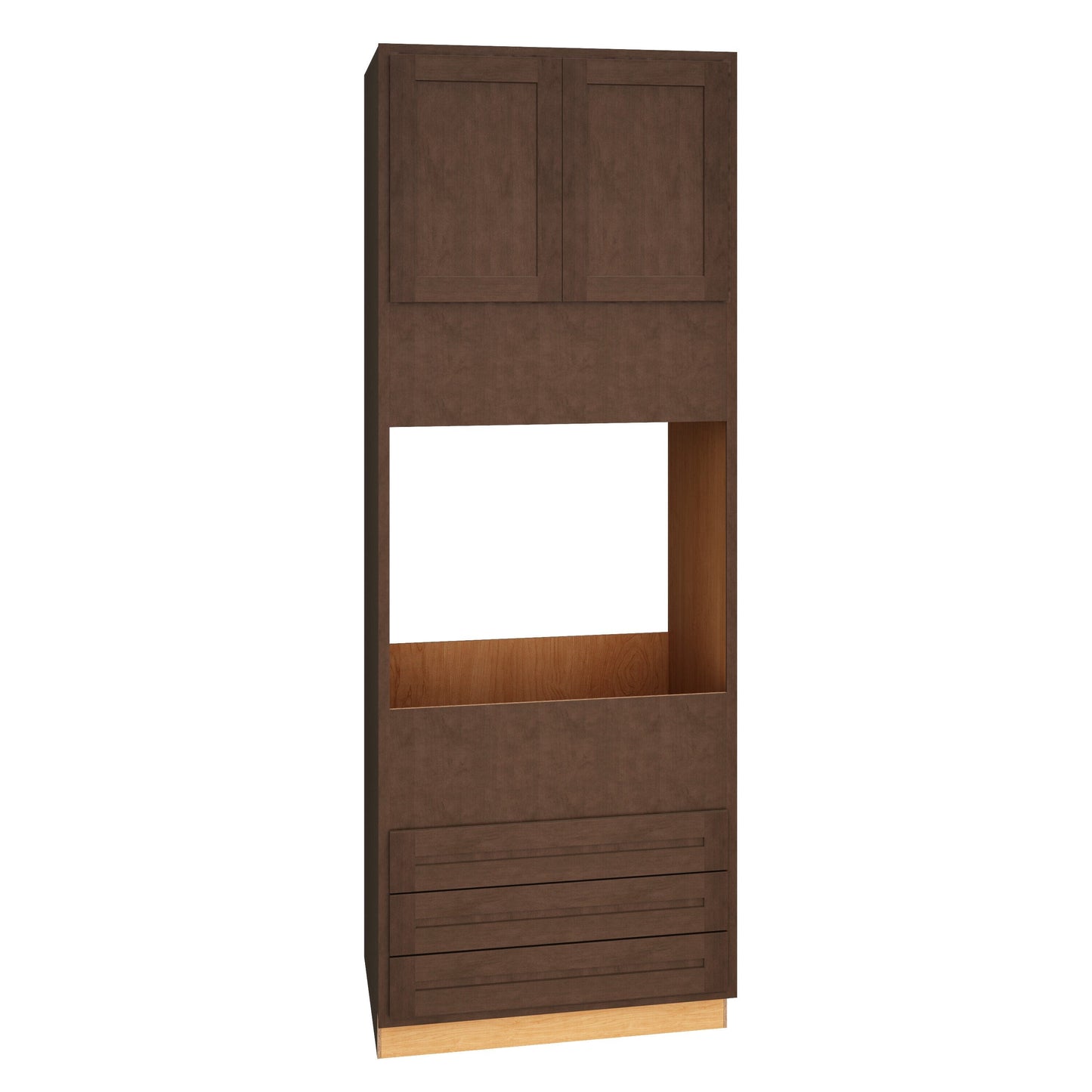 Diamond Express Jamestown 33-in W x 96-in H x 24-in D Thatch Partial Overlay 3-Drawers Single Oven Base Fully Assembled Plywood Cabinet (Recessed Panel Shaker Style)