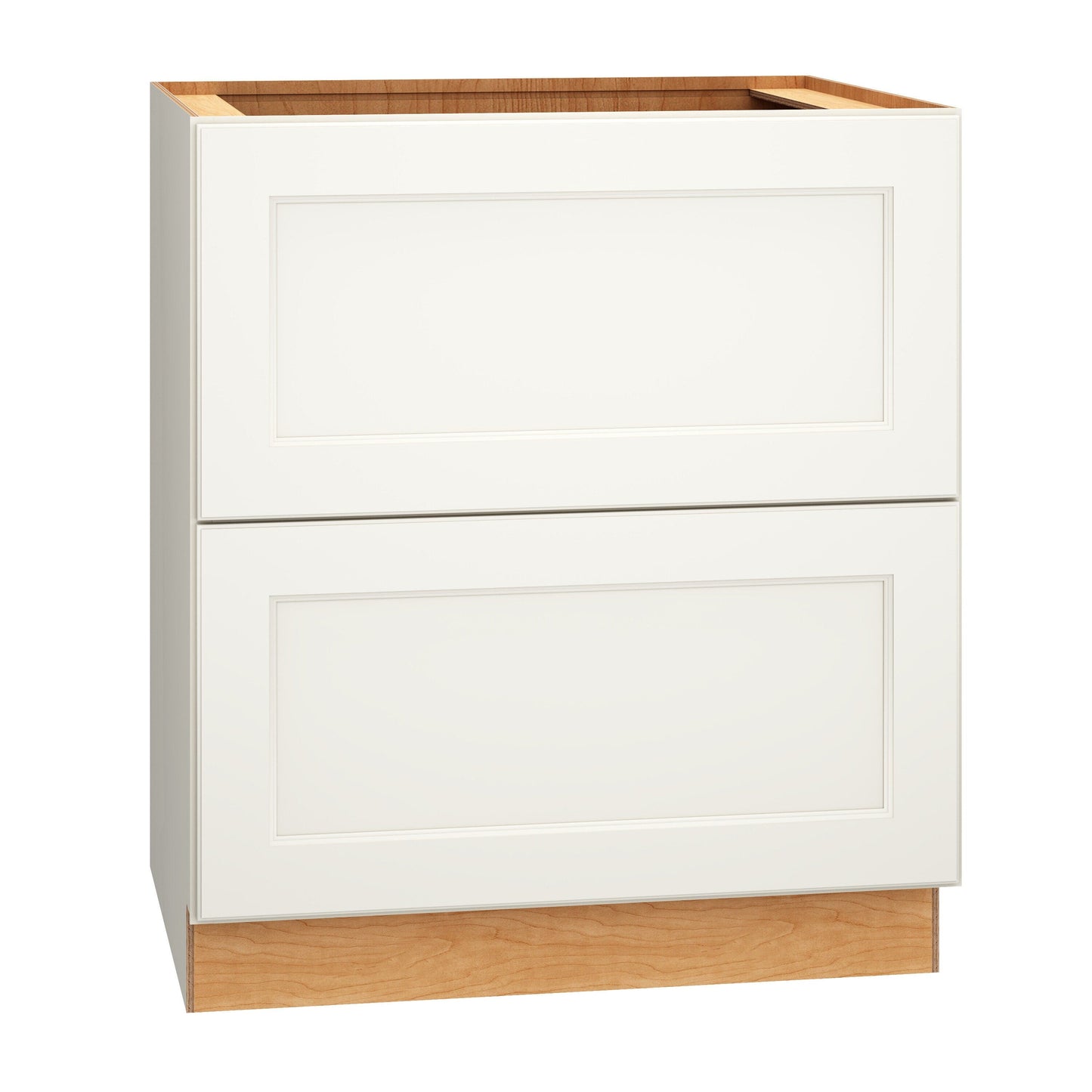 Diamond Express Macaulay 30-in W x 34.5-in H x 24-in D White 2-Drawer Base Fully Assembled Plywood Cabinet (Recessed Panel Square Style)