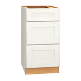 Diamond Express Macaulay 18-in W x 34.5-in H x 24-in D White 3-Drawer Base Fully Assembled Plywood Cabinet (Recessed Panel Square Style)