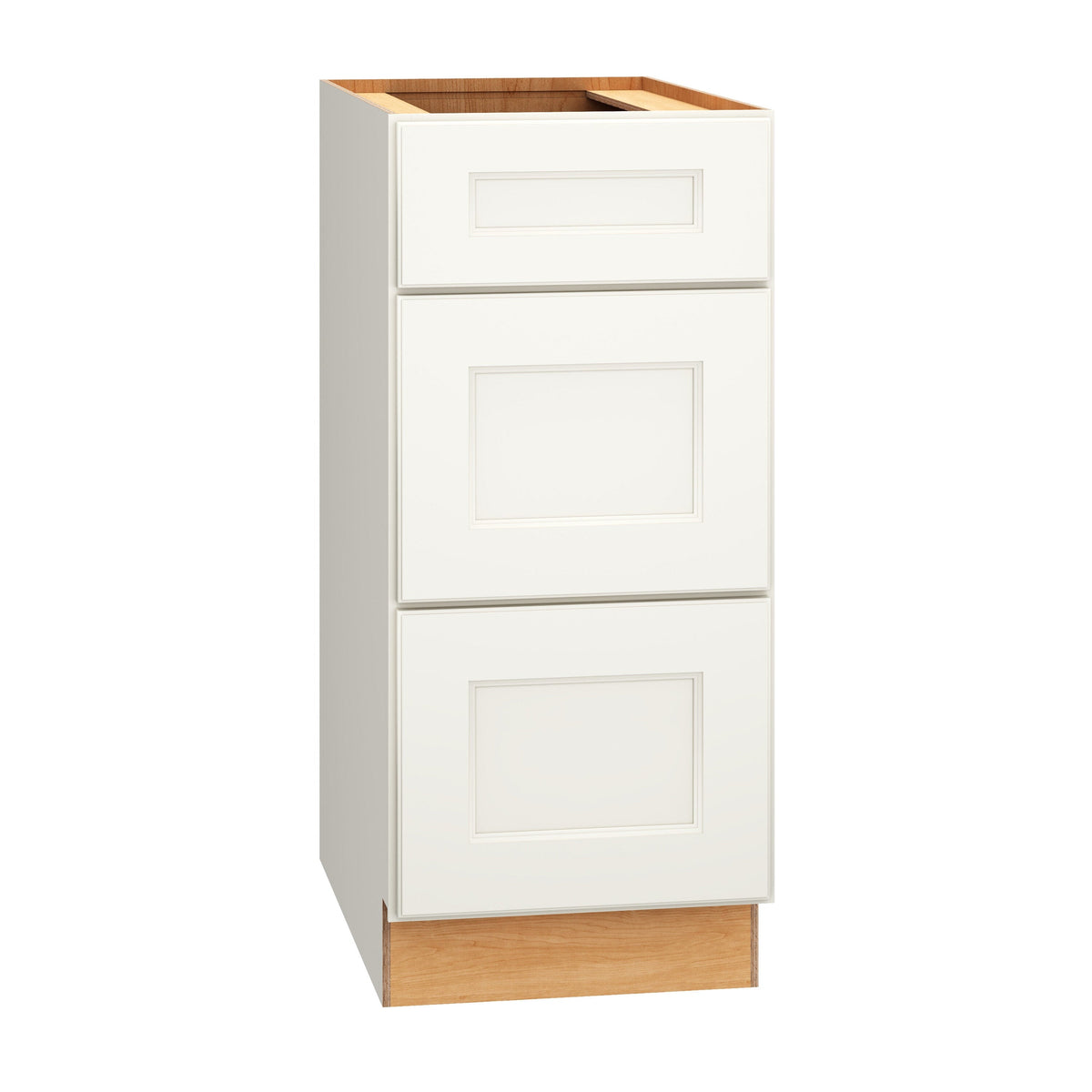 Diamond Express Macaulay 15-in W x 34.5-in H x 24-in D White 3-Drawer Base Fully Assembled Plywood Cabinet (Recessed Panel Square Style)