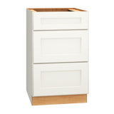 Diamond Express Macaulay 21-in W x 34.5-in H x 24-in D White 3-Drawer Base Fully Assembled Plywood Cabinet (Recessed Panel Square Style)