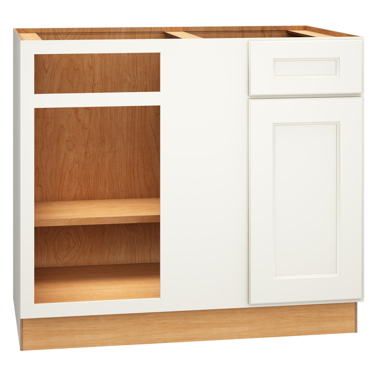 Diamond Express Macaulay 42-in W x 34.5-in H x 24-in D White Blind 1-Drawer Corner Base Fully Assembled Plywood Cabinet (Recessed Panel Square Style)