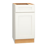 Diamond Express Macaulay 18-in W x 34.5-in H x 24-in D White 1-Drawer Pull-out Wastebasket Base Fully Assembled Plywood Cabinet (Recessed Panel Square Style)