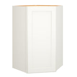 Diamond Express Macaulay 42-in W x 42-in H x 24-in D White Diagonal Corner Wall Fully Assembled Plywood Cabinet (Recessed Panel Square Style)
