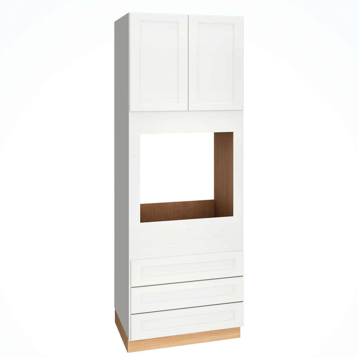 Diamond Express Macaulay 33-in W x 93-in H x 24-in D White 3-Drawers Single Oven Base Fully Assembled Plywood Cabinet (Recessed Panel Square Style)