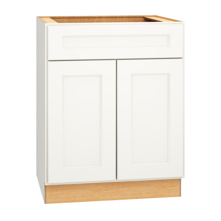 Diamond Express Macaulay 27-in W x 34.5-in H x 24-in D White Sink Base Fully Assembled Plywood Cabinet (Recessed Panel Square Style)