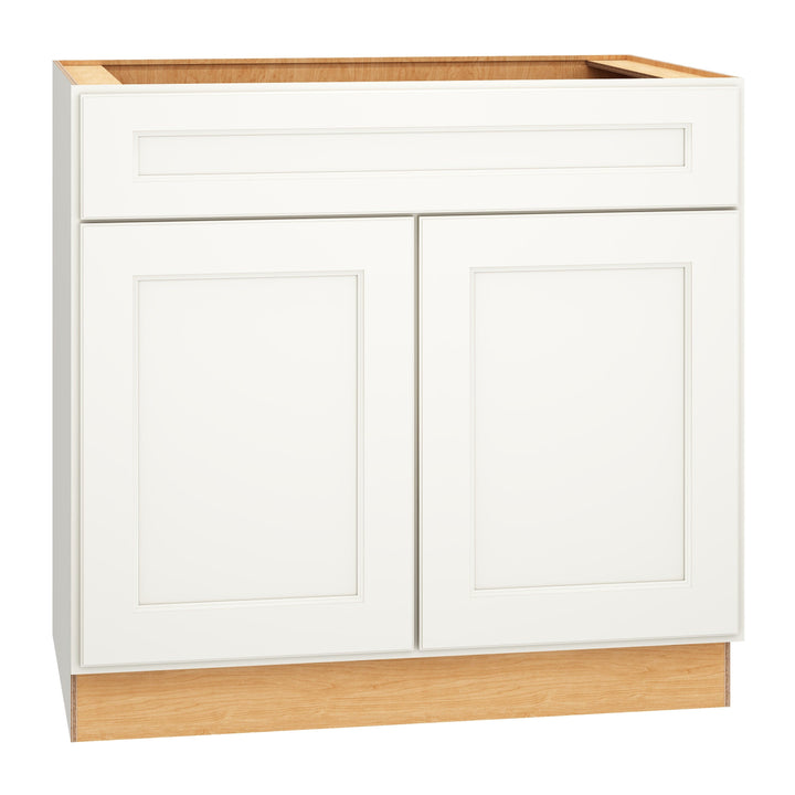 Diamond Express Macaulay 36-in W x 34.5-in H x 24-in D White Sink Base Fully Assembled Plywood Cabinet (Recessed Panel Square Style)