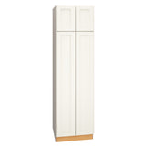 Diamond Express Macaulay 24-in W x 84-in H x 24-in D White Pantry Fully Assembled Plywood Cabinet (Recessed Panel Square Door Style)