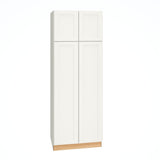 Diamond Express Macaulay 30-in W x 84-in H x 24-in D White Pantry Fully Assembled Plywood Cabinet (Recessed Panel Square Door Style)