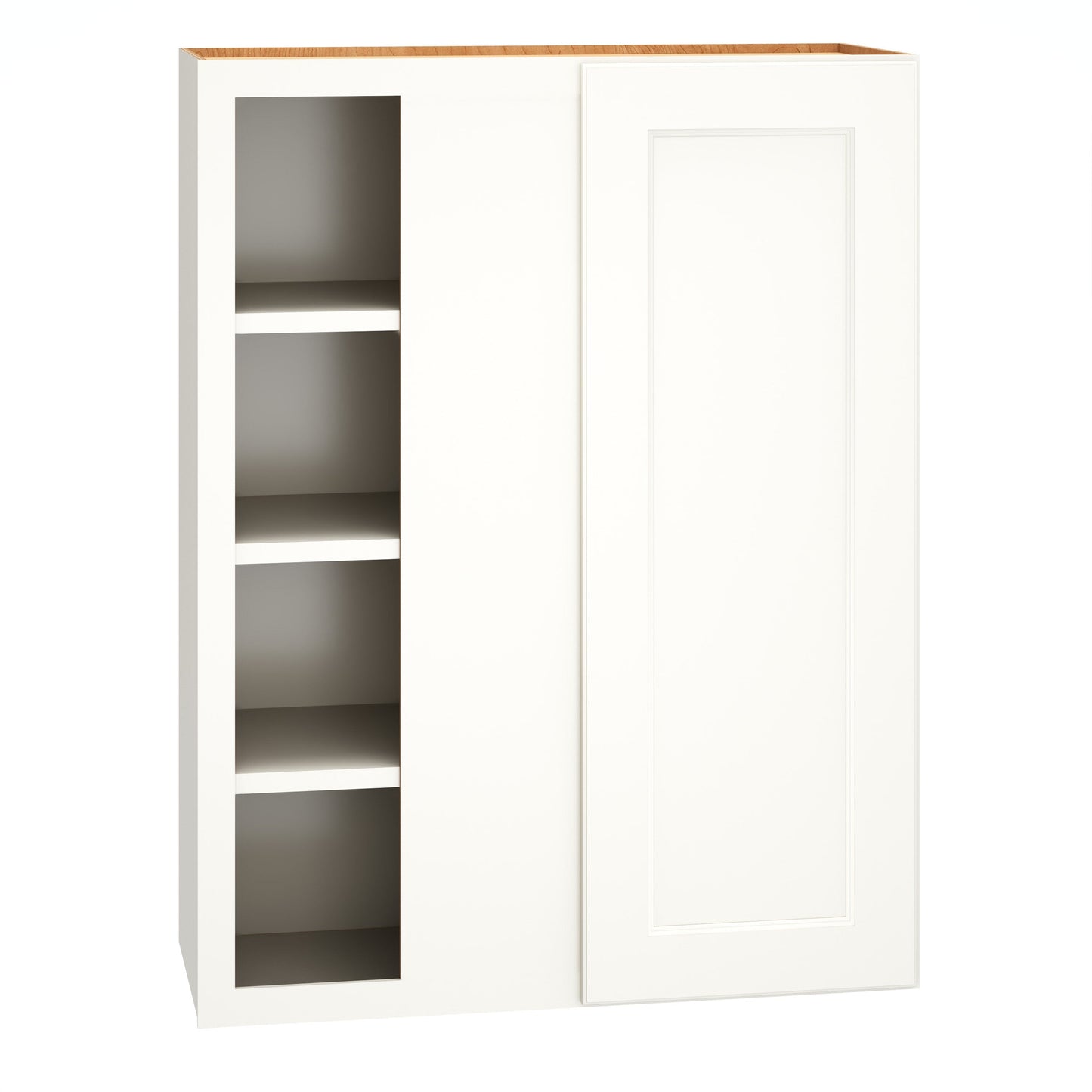 Diamond Express Macaulay 30-in W x 39-in H x 12-in D White Blind Corner Wall Fully Assembled Plywood Cabinet (Recessed Panel Square Style)