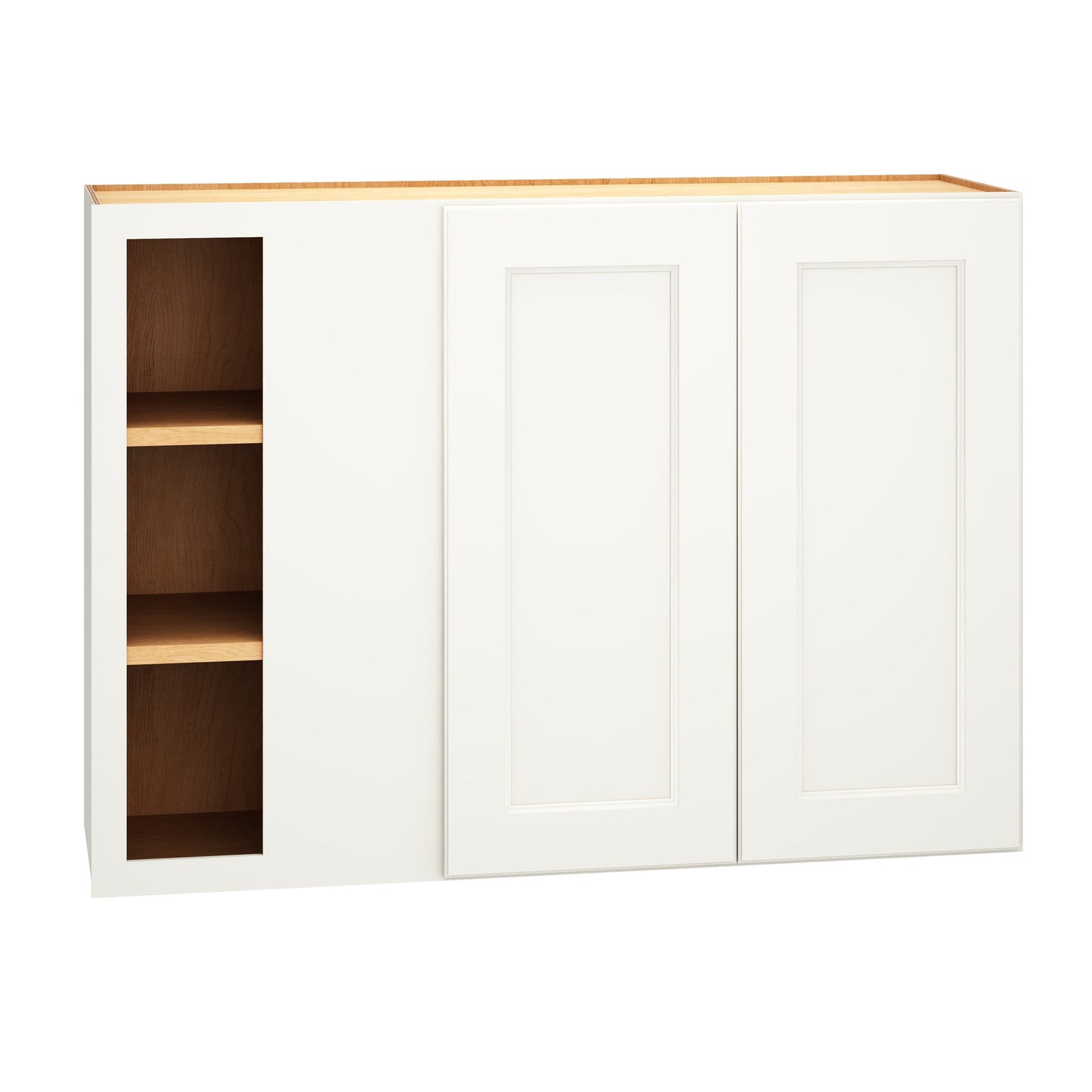 Diamond Express Macaulay 42-in W x 30-in H x 12-in D White Blind Corner Wall Fully Assembled Plywood Cabinet (Recessed Panel Square Style)