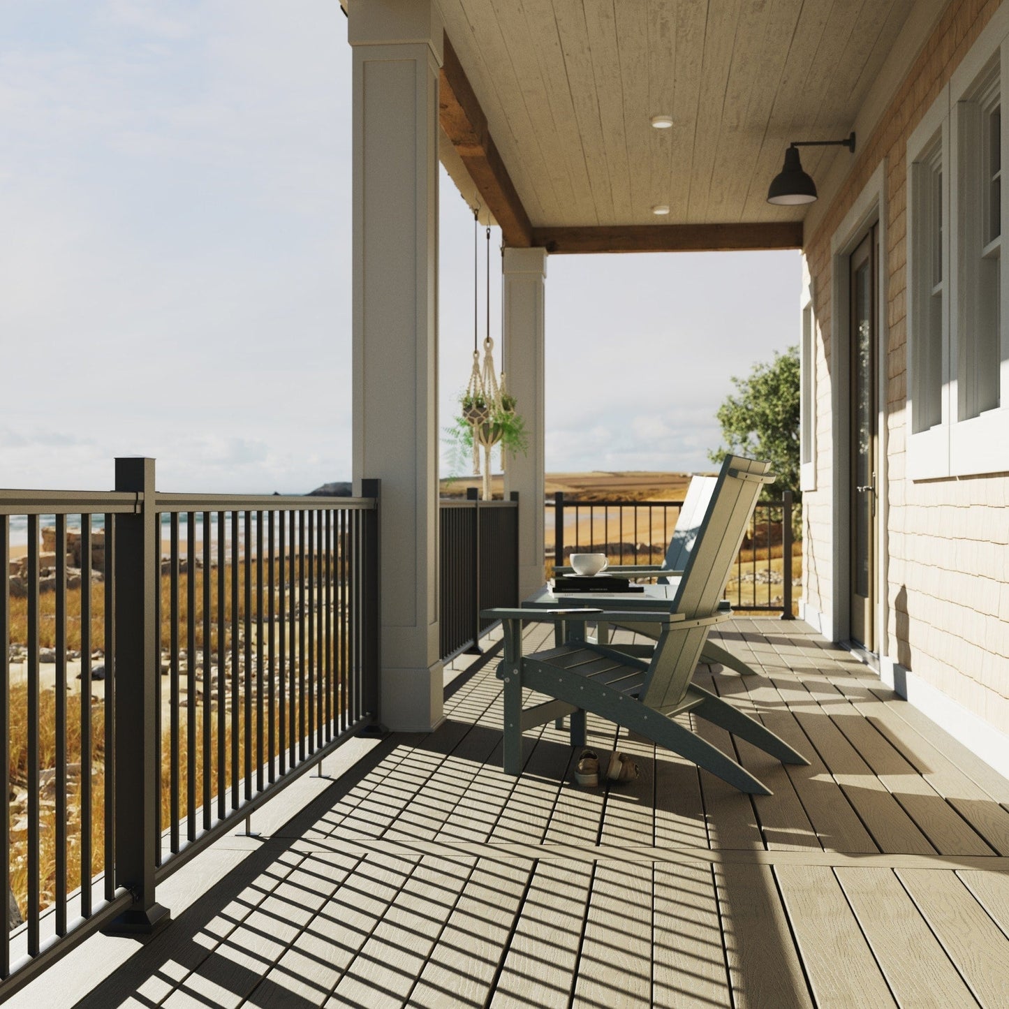 Fiberon CitySide Contemporary Matte Black Aluminum Deck Corner Post