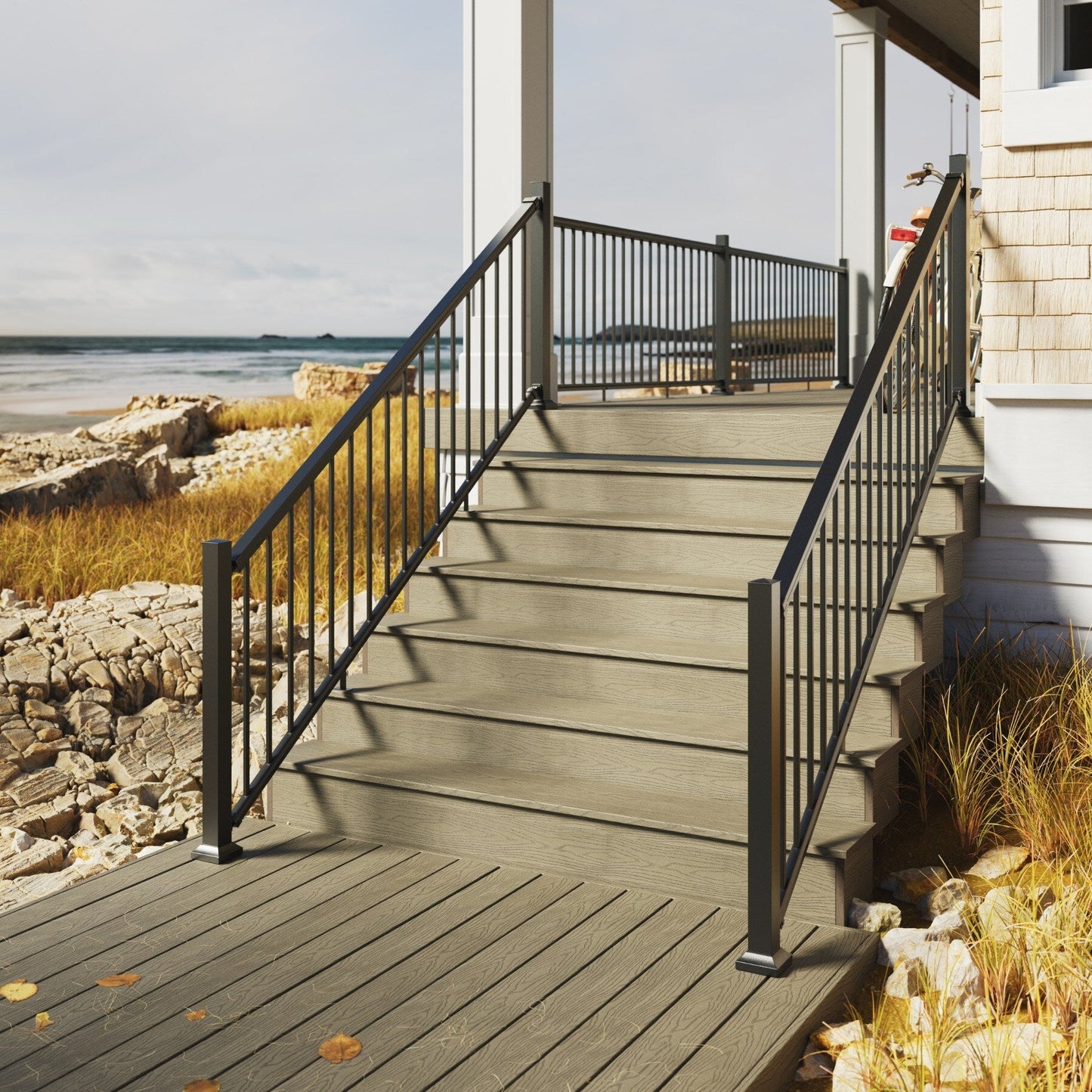Fiberon 2-in Black Aluminum Rail Bracket