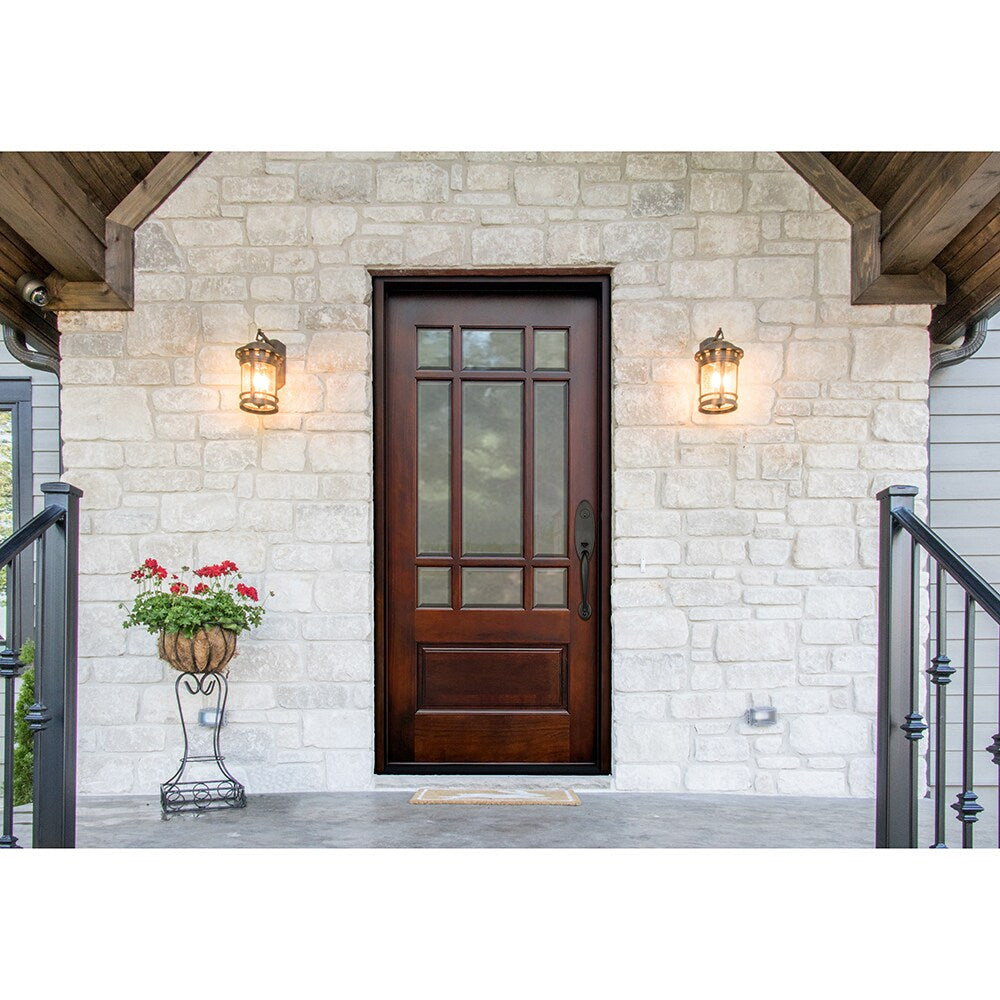 Greatview Mahogany 3/4 Lite Prehung Front Door - 36" x 80" Left-Hand Inswing