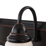 Portfolio Shaker Park 3-Light 24.09-in Oil-Rubbed Bronze Vanity Light with White Glass Shades