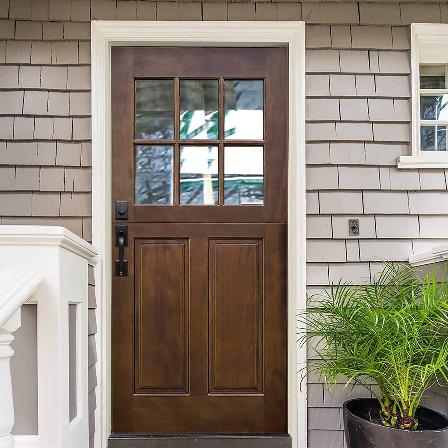 Creative Entryways Craftsman Espresso Stained Wood Dutch Door - 36 x 80 in.