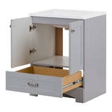 Diamond NOW Cassidy 24.5-in Pearl Gray Single-Sink Bathroom Vanity with White Cultured Marble Top