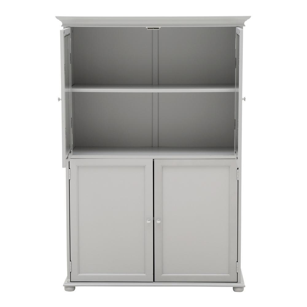 Hampton Harbor 36 in. W x 14 in. D x 52-1/2 in. H Linen Storage Cabinet in Dove Grey - Super Arbor