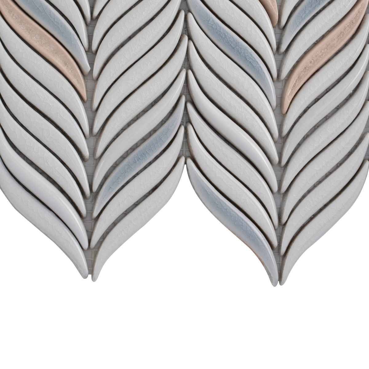 Apollo Tile (Sample) Deluxe White 10-in x 12-in Glossy Ceramic Herringbone Patterned Wall Tile