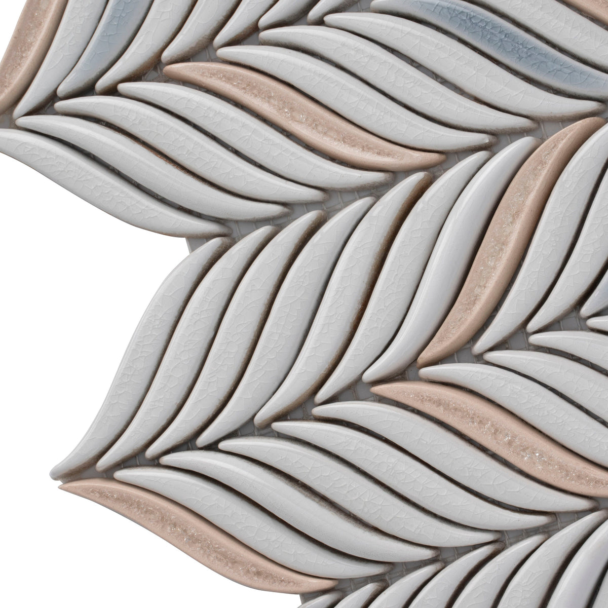 Apollo Tile (Sample) Deluxe White 10-in x 12-in Glossy Ceramic Herringbone Patterned Wall Tile
