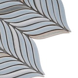 Apollo Tile (Sample) Deluxe White and Blue 10-in x 12-in Glossy Ceramic Herringbone Patterned Wall Tile
