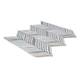 Apollo Tile (Sample) Deluxe White and Blue 10-in x 12-in Glossy Ceramic Herringbone Patterned Wall Tile