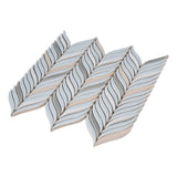 Apollo Tile (Sample) Deluxe White and Blue 10-in x 12-in Glossy Ceramic Herringbone Patterned Wall Tile