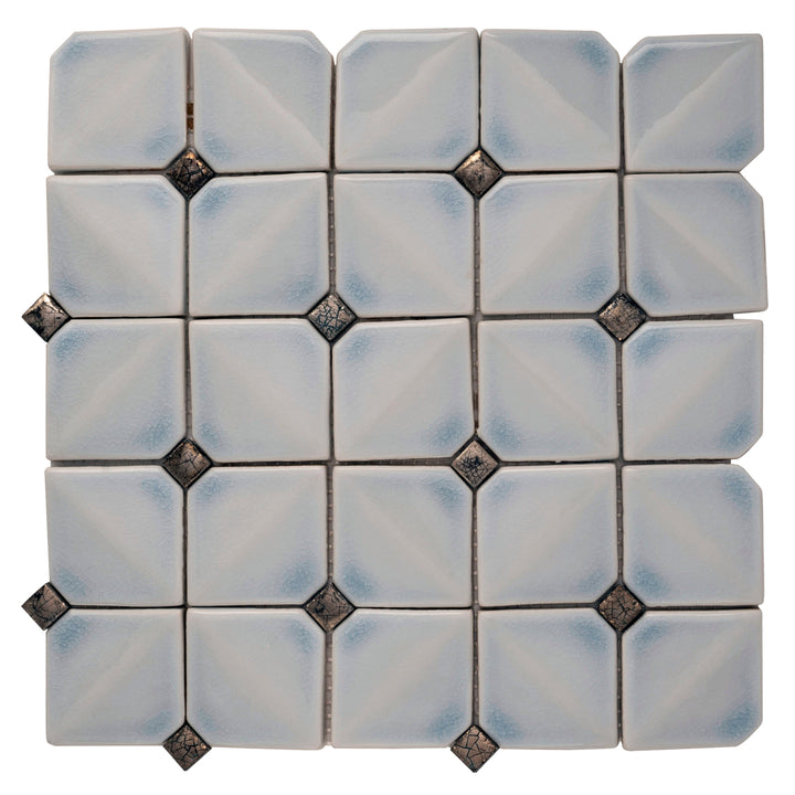 Apollo Tile (Sample) Deluxe White 12-in x 12-in Glossy Ceramic Uniform Squares Patterned Wall Tile