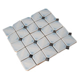 Apollo Tile (Sample) Deluxe White 12-in x 12-in Glossy Ceramic Uniform Squares Patterned Wall Tile