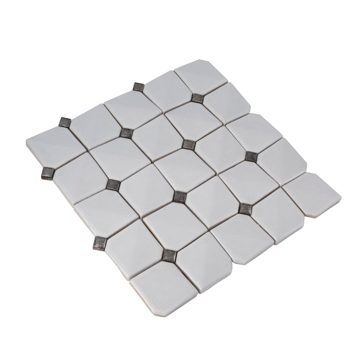 Apollo Tile Deluxe White 12-in x 12-in Glossy Ceramic Mixed Pattern Patterned Wall Tile (5-sq. ft/ Carton)
