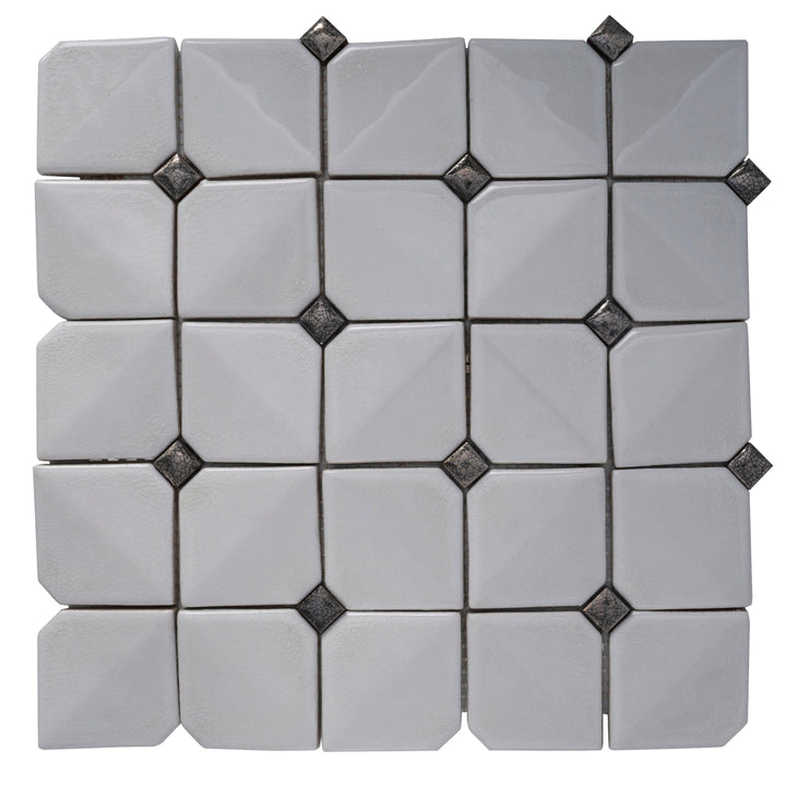 Apollo Tile Deluxe White 12-in x 12-in Glossy Ceramic Mixed Pattern Patterned Wall Tile (5-sq. ft/ Carton)