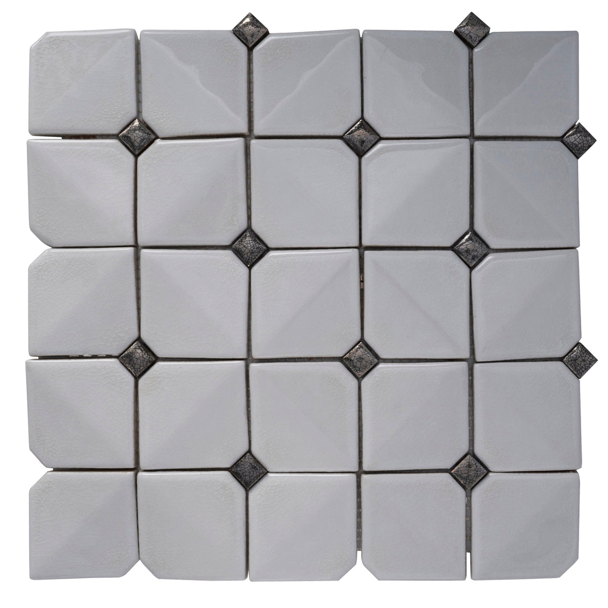 Apollo Tile Deluxe White 12-in x 12-in Glossy Ceramic Mixed Pattern Patterned Wall Tile (5-sq. ft/ Carton)