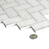 Apollo Tile (Sample) Athens White 10-in x 11-in Polished Marble Herringbone Patterned Floor and Wall Tile