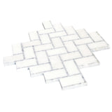 Apollo Tile (Sample) Athens White 10-in x 11-in Polished Marble Herringbone Patterned Floor and Wall Tile