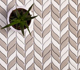 Apollo Tile (Sample) Alabaster White, Brown 12-in x 12-in Matte Glass Mixed Pattern Patterned Floor and Wall Tile