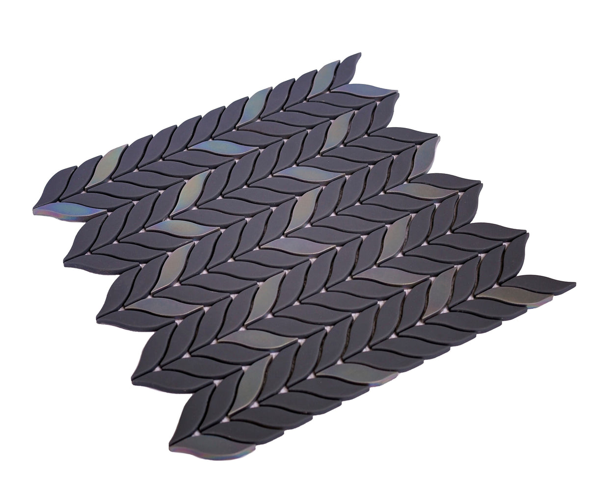 Apollo Tile (Sample) Alabaster Anchor Gray 12-in x 12-in Matte Glass Mixed Pattern Patterned Floor and Wall Tile