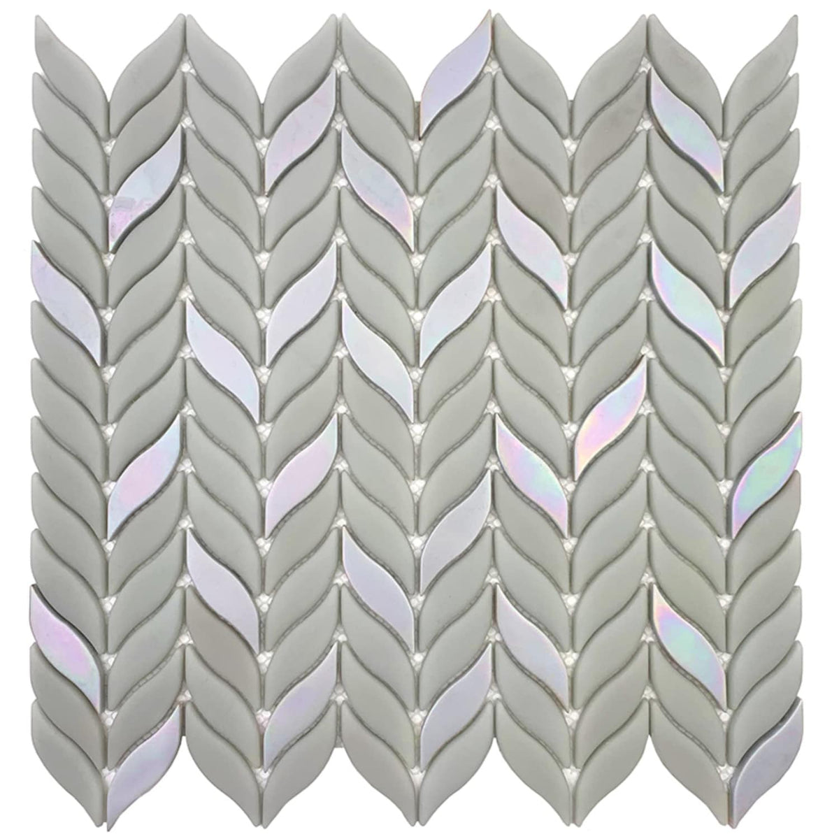 Apollo Tile Alabaster Flint Gray 12-in x 12-in Matte Recycled glass Patterned Multi-shaped Mosaic Floor and Wall Tile product image