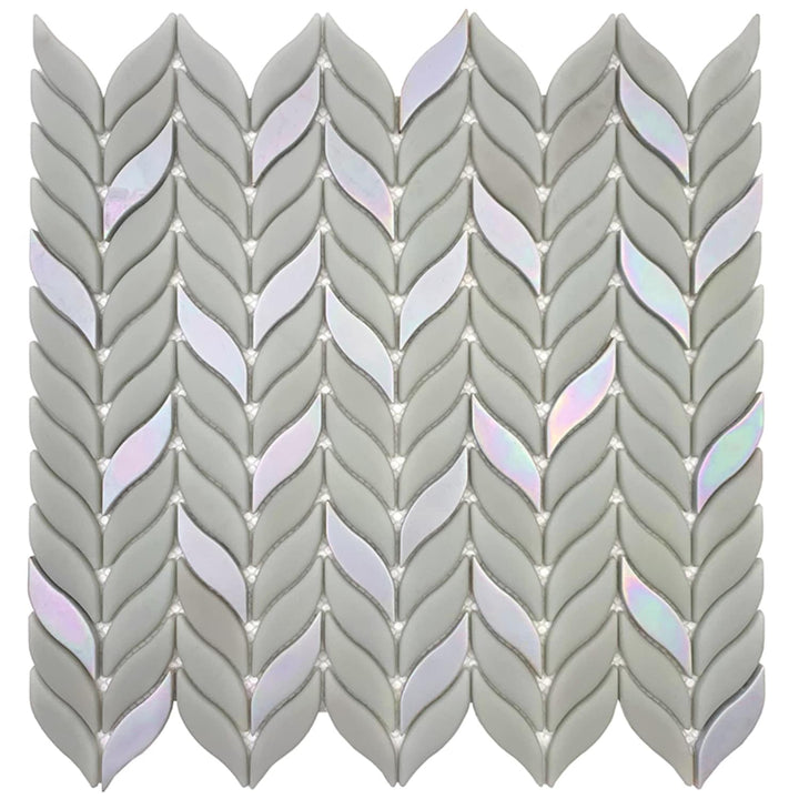 Apollo Tile Alabaster Flint Gray 12-in x 12-in Matte Recycled glass Patterned Multi-shaped Mosaic Floor and Wall Tile product image