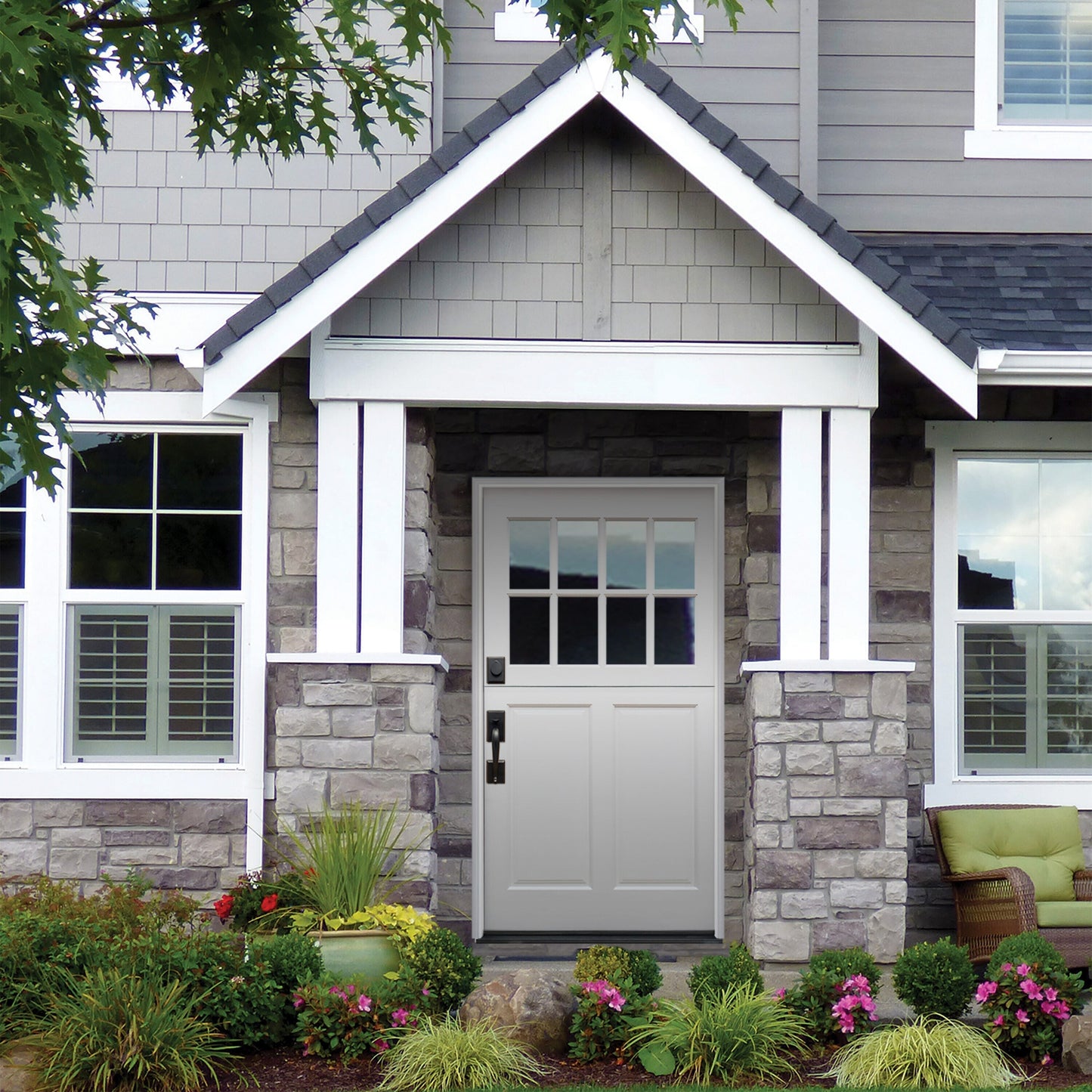 Creative Entryways 42" x 80" White Prehung Single Dutch Door with Solid Hardwood Core and Clear Glass