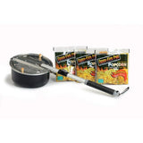 Open Fire Pop 13-Piece Aluminum Black Popcorn Popper Set