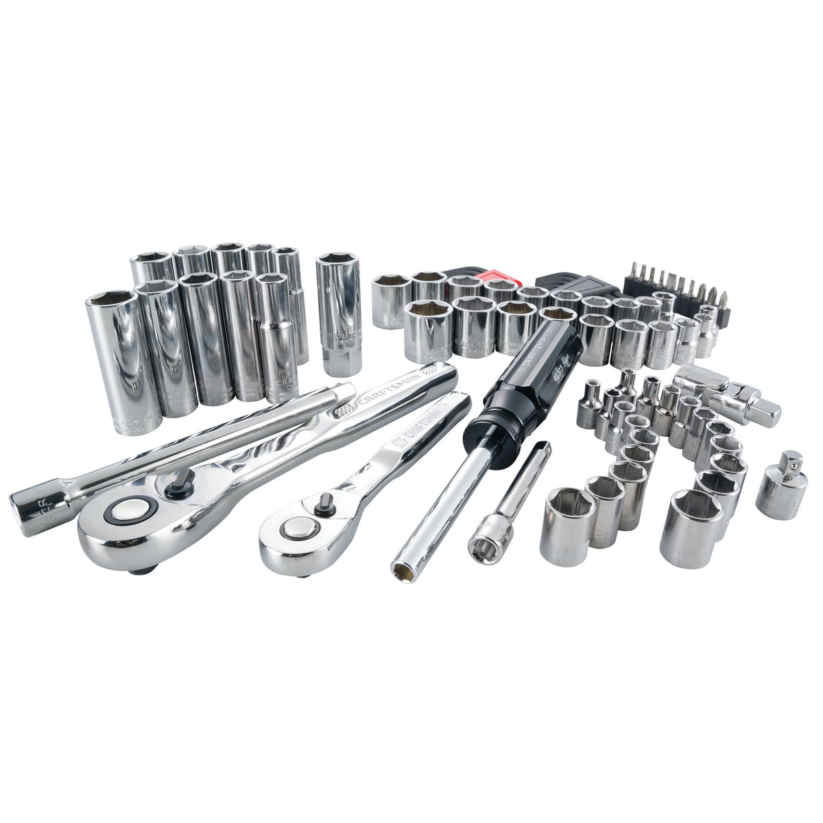 CRAFTSMAN 83-Piece Standard (SAE) and Metric Combination Polished Chrome Mechanics Tool Set with Hard Case