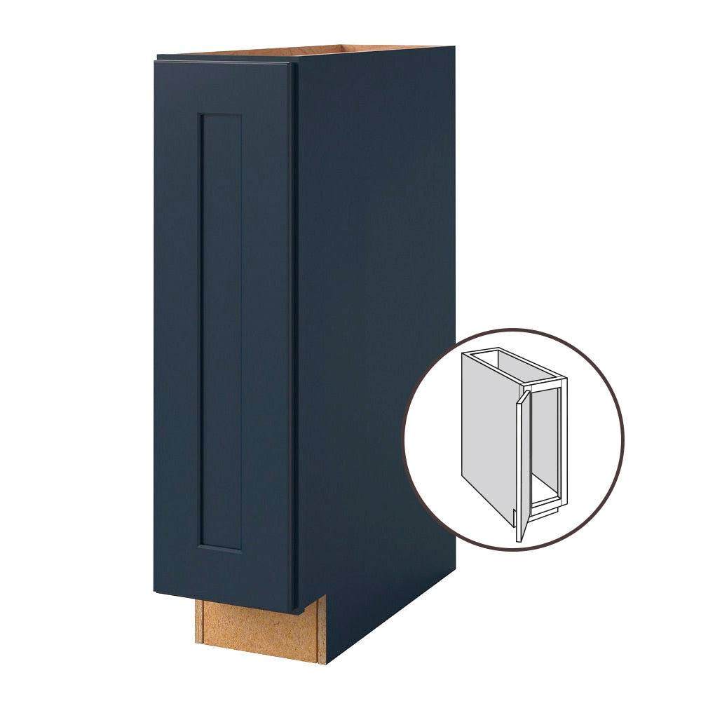 allen + roth Port 9-in W x 34.5-in H x 24-in D Navy Base Fully Assembled Cabinet (Flat Panel Shaker Door Style)