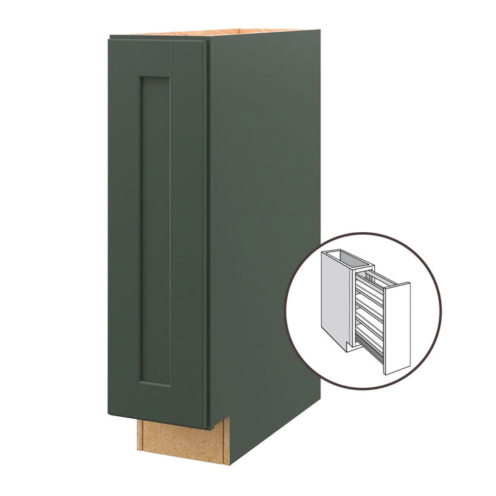 allen + roth Galway 9-in W x 34.5-in H x 24-in D Sage Pull-out Tray Divider Base Fully Assembled Cabinet (Flat Panel Style)