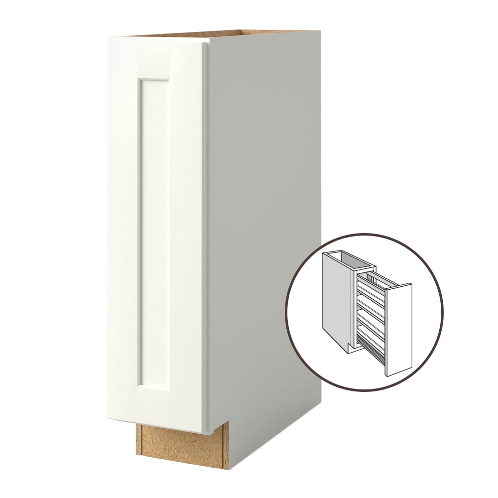 allen + roth Aveley 9-in W x 34.5-in H x 24-in D Linen Pull-out Tray Divider Base Fully Assembled Cabinet (Flat Panel Style)