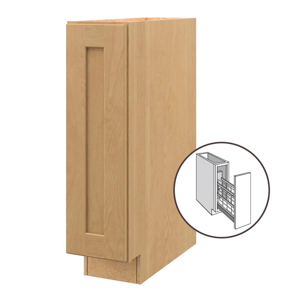 allen + roth Innsbrook 9-in W x 34.5-in H x 24-in D Rye Pull-out Tray Divider Base Fully Assembled Cabinet (Flat Panel Style)