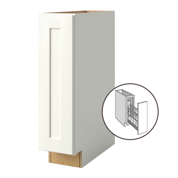allen + roth Aveley 9-in W x 34.5-in H x 24-in D Linen Pull-out Tray Divider Base Fully Assembled Cabinet (Flat Panel Shaker Style)